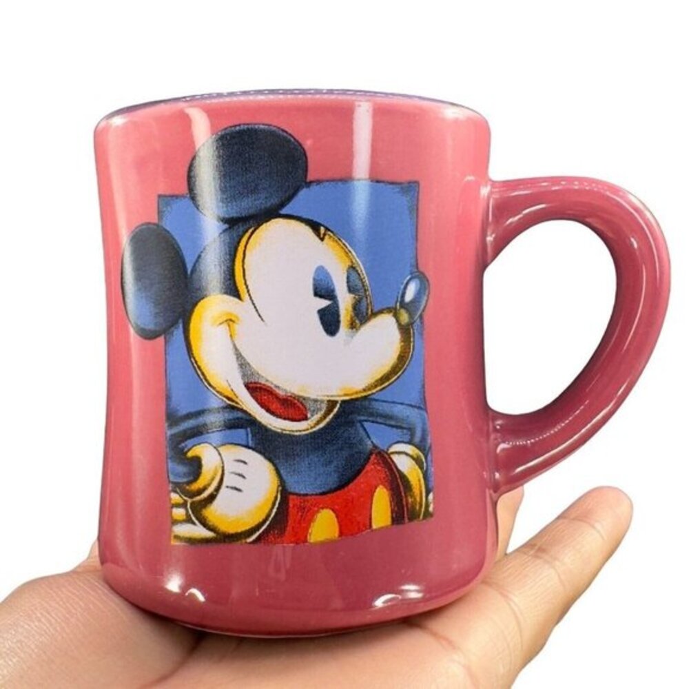 Disney Mickey Mouse Coffee Cup Mug Ceramic Mug Made In Thailand Vintage Blue Red